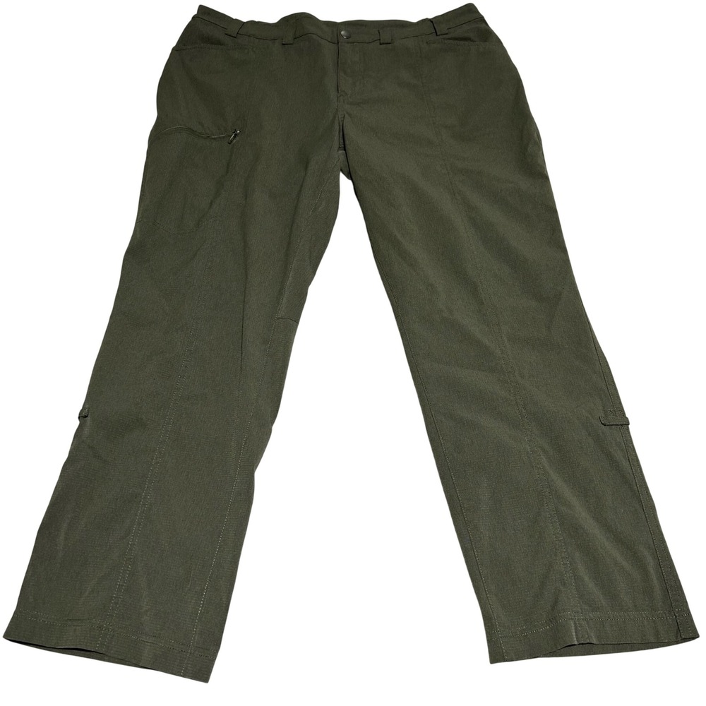 LL Bean Vista Camp Pants Womens 18 x 29 Green Stretch Hiking Outdoor Trail